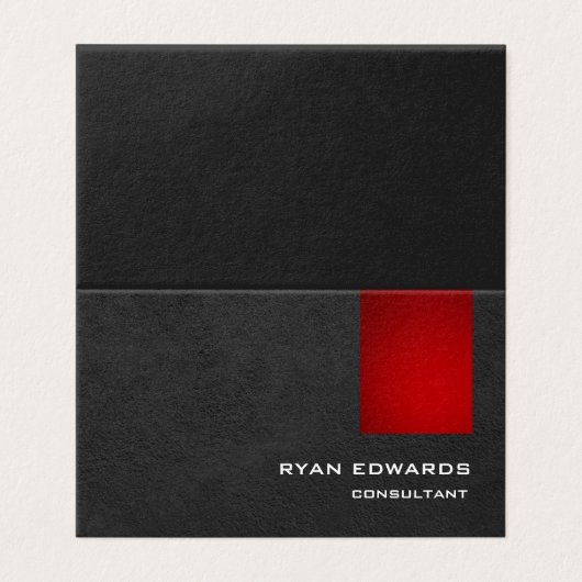 Sophisticated Stylish Red Grey Pattern Modern Visitenkarten (Außenseite Aufgefaltet)