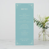Sophisticated Teal Geometric Menu Menükarte (Stehend Vorderseite)