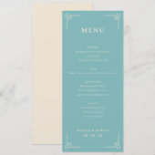 Sophisticated Teal Geometric Menu Menükarte (Vorne/Hinten)