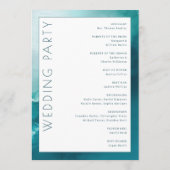 Sophisticated Teal Watercolor Ceremony Schedule Programm (Rückseite)
