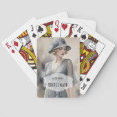 Sophisticated Vintage 1920 Blonde Woman in Grey Spielkarten (Rückseite)
