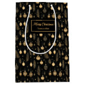 Sophisticated watercolor black and gold gift wrap mittlere geschenktüte (Vorderseite)