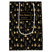 Sophisticated watercolor black and gold gift wrap mittlere geschenktüte (Rückseite)