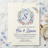 Sophisticated Watercolor Hydrangea & Rose Crest Ga Einladung