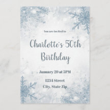 Sophisticated Winter 50th Birthday Invitation
