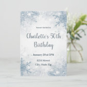 Sophisticated Winter 50th Birthday Invitation Einladung (Stehend Vorderseite)