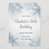 Sophisticated Winter 50th Birthday Invitation Einladung (Vorne/Hinten)