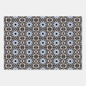Sophistication Blaues Textil Geschenkpapier Set (Vorderseite)