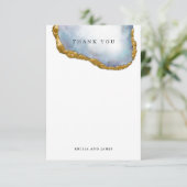 Sophisticous Agate Pearl Golden Wedding Foto Dankeskarte (Stehend Vorderseite)