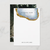 Sophisticous Agate Pearl Golden Wedding Foto Dankeskarte (Vorne/Hinten)