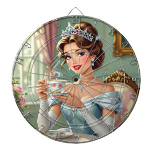 Sophistische Prinzessin mit Krone und elegantem Kl Dartscheibe
