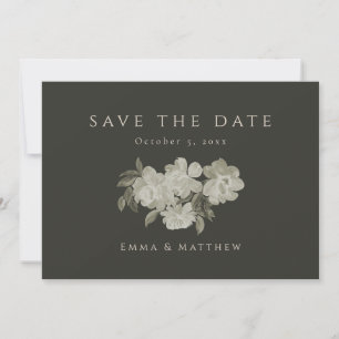 Sophistische Wasserfarbenblumen grüner Hintergrund Save The Date