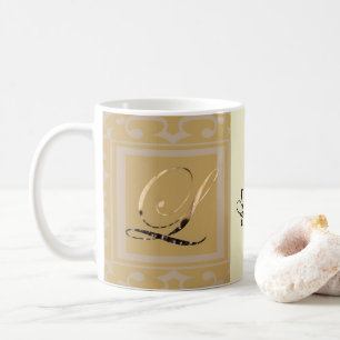 Sophistisches goldenes Buchstabe L Elegantes Monog Kaffeetasse