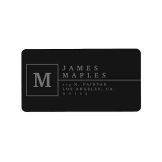 Sophistisches Monogramm-Rücksendeadresse Adressaufkleber