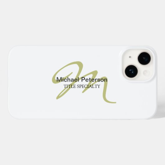 Sophistisches Skript-Monogramm Anfangs Modern Case-Mate iPhone Hülle (Rückseite (Horizontal))