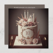 SOPHISTIZIERTER EDITABLE WEDING JAHRESCAKE EINLADUNG (Vorne/Hinten)