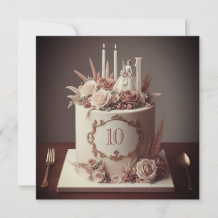 SOPHISTIZIERTER EDITABLE WEDING JAHRESCAKE EINLADUNG