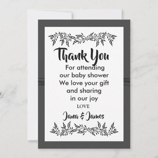 SOPHISTIZIERTER MODERNER Dank Einladung (Vorderseite)