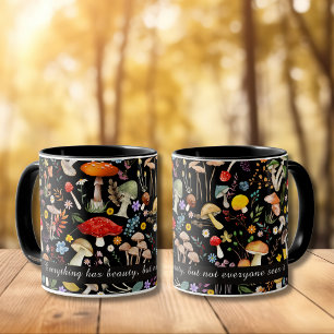Sophistizierter Vintage-Waldpilzwald Tasse
