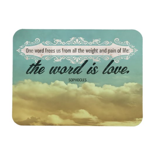 Sophokles Inspiration Zitat "Liebe" flexibel Magnet (Horizontal)