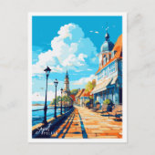 Sopot Poland Vintage Reise Illustration Postkarte (Vorderseite)