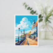 Sopot Poland Vintage Reise Illustration Postkarte (Stehend Vorderseite)