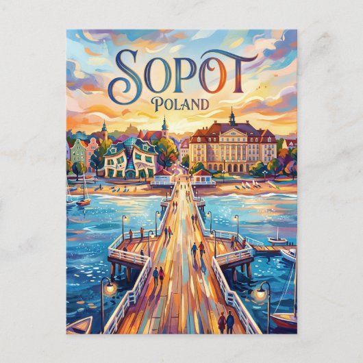 Sopot Polen Postkarte (Vorderseite)