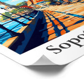 Sopot Polen Vintage Illustration Poster (Ecke)