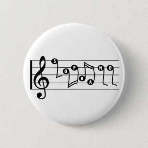 Sopran-Sänger-Musical-Knopf Button