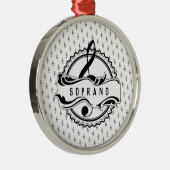 Sopranistin Musikalische Note Ornament Aus Metall (Rechts)