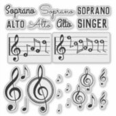 Soprano Alto Singer Musiknote Treble Clef Sticker (Vorderseite)
