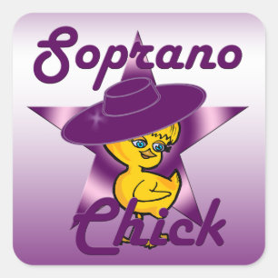 Soprano Chick #9 Quadratischer Aufkleber