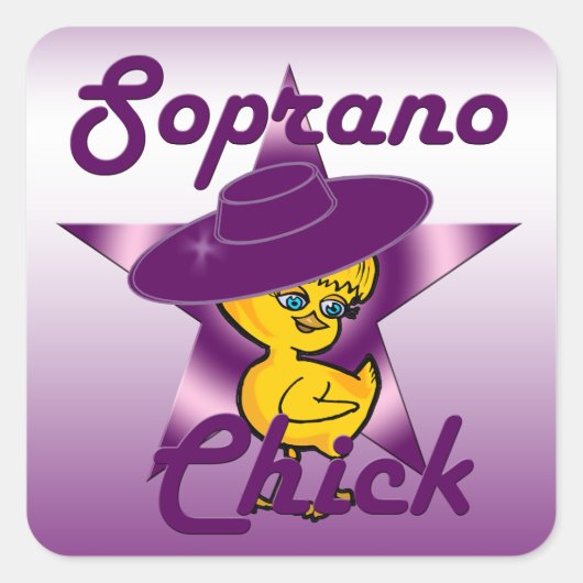 Soprano Chick #9 Quadratischer Aufkleber (Vorderseite)
