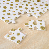 Soprano Gold Dots - Gold White Imitats Glitzer Puzzle (Seite)