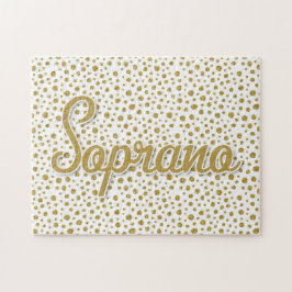 Soprano Gold Dots - Gold White Imitats Glitzer Puzzle