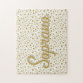 Soprano Gold Dots - Gold White Imitats Glitzer Puzzle (Vertikal)