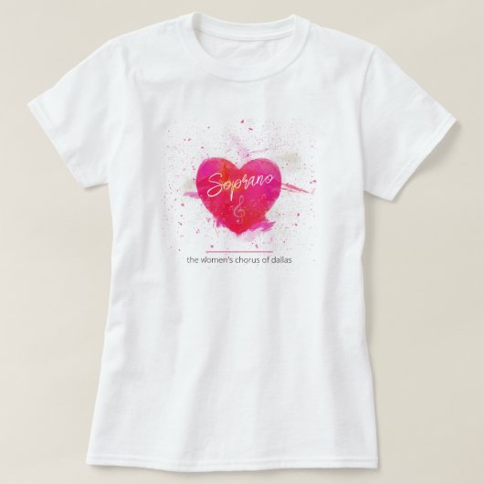 Soprano Musical Heart Singing Part T-Shirt (Design vorne)