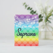 Soprano Rainbow LGBT Gay Lights Singer Postkarte (Stehend Vorderseite)