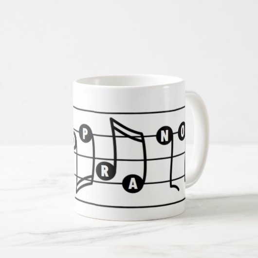 Soprano-Sänger-Musical-Tasse Kaffeetasse (VorderseiteRechts)
