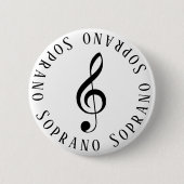 Soprano Singer Treble Clef Button (Vorderseite)