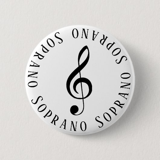 Soprano Singer Treble Clef Button (Vorderseite)