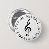 Soprano Singer Treble Clef Button (Vorne & Hinten)