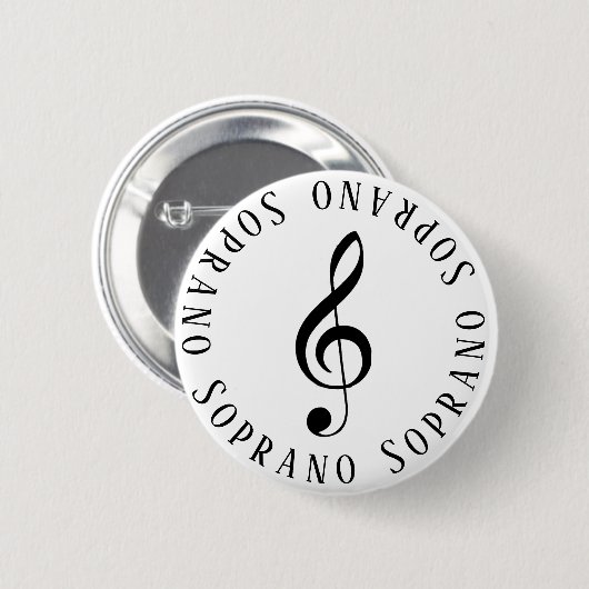 Soprano Singer Treble Clef Button (Vorne & Hinten)