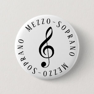 Soprano Soprano-Sängerin-Treble-Clef-Button Button