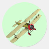 Sopwith Camel Biplane Runder Aufkleber (Vorderseite)