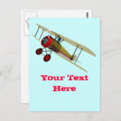 Sopwith Camel und Pilot Postkarte (Vorne/Hinten)