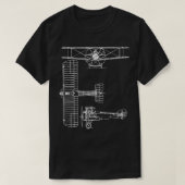 Sopwith Camel WW1 Flugzeug Warbird Blueprint Schem T-Shirt (Design vorne)