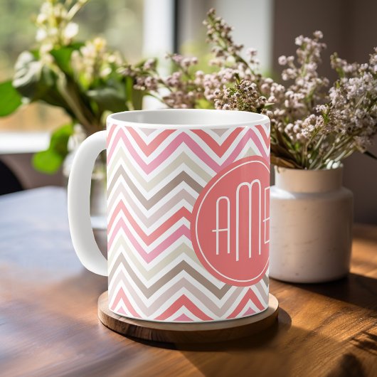 Sorbet Chevrons mit Triple Monogrammen Kaffeetasse