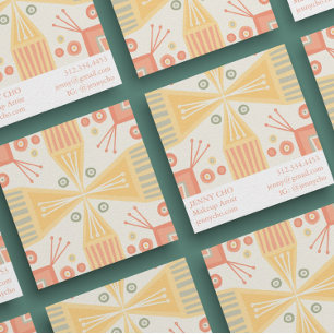 Sorbet Geometric Chic Modern einzigartig Quadratische Visitenkarte