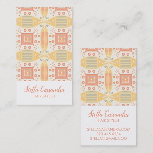 Sorbet Geometric Tile Pattern Visitenkarte (Vorne/Hinten)